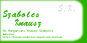 szabolcs knausz business card